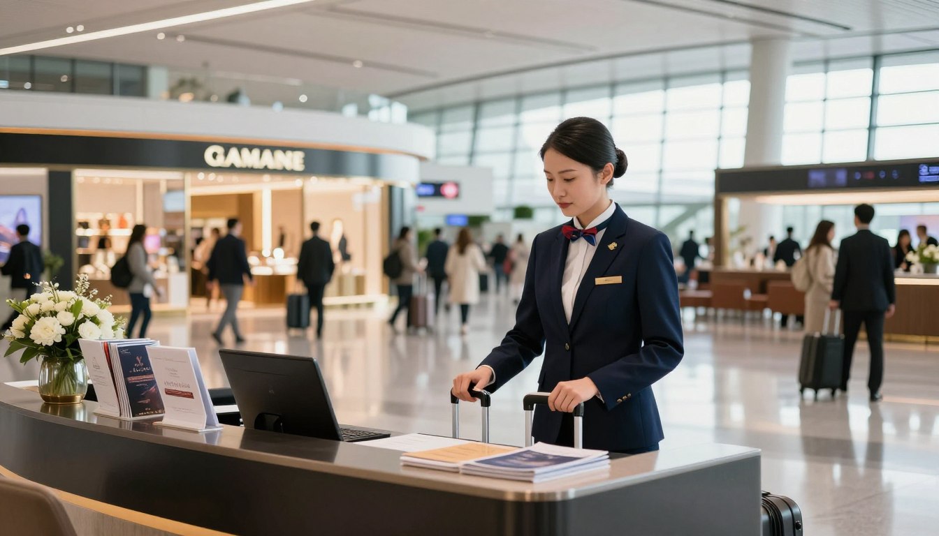 serviço “concierge” em aeroportos de luxo