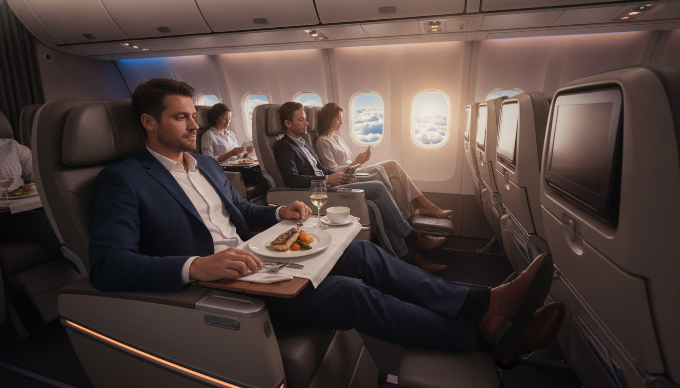 companhias com classe econômica premium